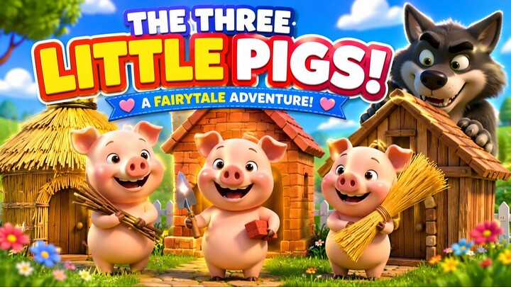 🐽🐖Three Little Pigs Song 🐷 | Nursery Rhyme for Kids | Super Easy Song