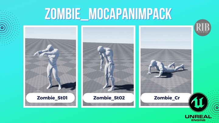 Zombie_MocapAnimPack 丧尸动作捕捉动画包 - UE