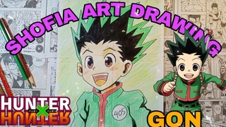 drawing gon dari anime hunter x hunter