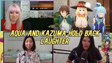 Aqua and Kazuma Hold Back Laughter When They hear LALATINA | Konosuba Reaction Mashup