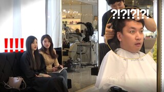 【Korean Prank】What happens when you visit a barbershop and encounter a stylist who can't cut hair at