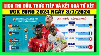 Lịch Thi Đấu, Trực Tiếp Và Kết Quả Vòng Tứ Kết Euro 2024 Ngày 3/7 | Bát Đại Anh Hào Âu Châu Lộ Diện