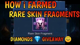 HOW I FARMED RARE SKIN FRAGMENTS!! and DIAMONDS GIVE AWAY 💎💎💎💎