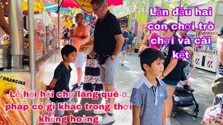 Lễ hội hội chợ làng quê ở pháp/hai con lần đầu chơi trò chơi và cái kết/cathy gerardo cuộc sống pháp