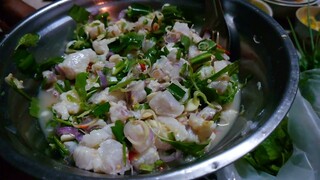 อาหารทะเล ตอกหอยนางรมกินสด น้ำจิ้มซีฟู้ดรสจัดจ้าน พล่าปลาทะเลสูตรเด็ดแซ่บเวอร์ Thai Food Seafood