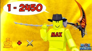 Noob to Max Lvl as A Human Buddha Swordsman in Bloxfruits Roblox