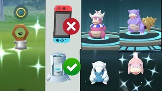 Get shiny Meltan without N. Switch in less than 1 hr. Shiny slowpoke evolves into Slowbro/king.