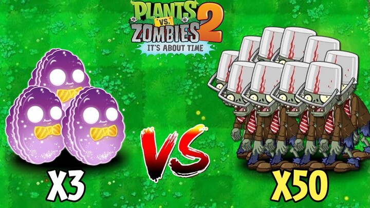 Randomly select 3 plants to use Energy Beans to battle 50 Iron Barrel Zombies —— Plants vs. Zombies 