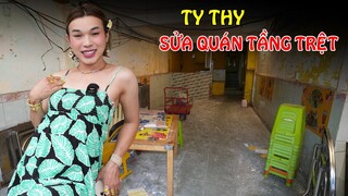 Ty Thy sửa quán Tầng trệt hoành tráng và mới mẻ - Ty Thy Vlog Gỏi đu đủ