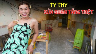 Ty Thy sửa quán Tầng trệt hoành tráng và mới mẻ - Ty Thy Vlog Gỏi đu đủ