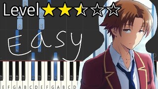 Hito Shibai - Classroom of the Elite Season 2 ED│Easy Piano Tutorial