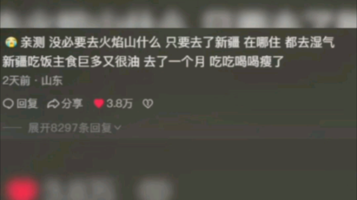 What I heard: Southerners are all about the “water and charm”... head to Xinjiang... eat, drink, and