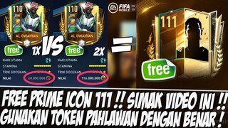 FREE PRIME ICON OVR 111!! GUNAKAN TOKEN PAHLAWAN DENGAN BENAR FIFA MOBILE | FIFA MOBILE INDONESIA