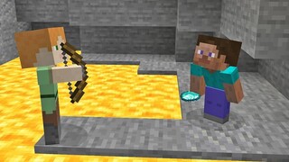 สองคนงี่เง่า - Steave vs Alex noob วางแผนใน minecraft โดย Boris Craft ตอนที่ 2