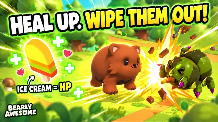 🍦ICE CREAM = MORE HP! Now Wipe Out Every Enemy! 💥🐻 Low on health? Grab that ice cream