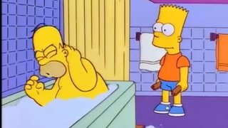 The Simpsons - Bart Hits Homer With Chair