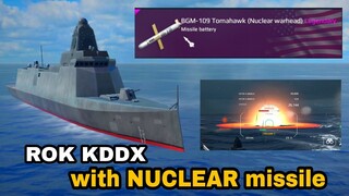 Modern Warships: ROK KDDX destroyer.  equipped with NUCLEAR MISSILE. online battle gameplay.