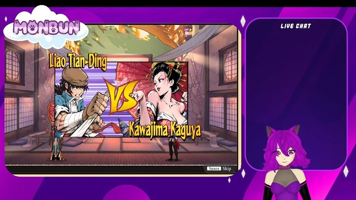 Whopping a pretty ninja's butt.