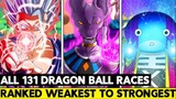 All 131 Races in The History of Dragon Ball Ranked From Weakest to Strongest!