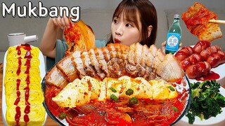 🍖직접만든 통오겹살 '순두부'김치찜으로 집밥 먹방🥘순두부김치찜,계란말이,비엔나 먹방 혼술 한식 KIMCHIJJIM MUKBANG ASMR EATINGSHOW REALSOUND 요리