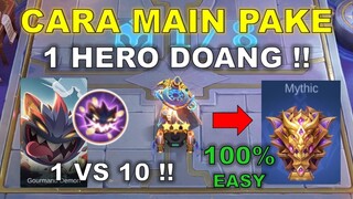 CARA MAIN PAKE 1 HERO DOANG !! GORD SOLO 1 VS 10 !! THARZ SKILL 3 COMBO MAGIC CHESS TERKUAT 2024