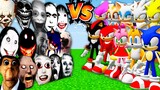 Who will win ALL OBUNGA NEXTBOTS VS ALL SONIC in MINECRAFT animation! AMONG US gameplay coffin meme