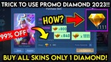 TRICK HOW TO USE YOUR PROMO DIAMOND EFFECTIVELY (BUY EPIC SKIN 1 DIAMOND) - PROMO DIAMOND ML 2023
