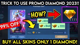 TRICK HOW TO USE YOUR PROMO DIAMOND EFFECTIVELY (BUY EPIC SKIN 1 DIAMOND) - PROMO DIAMOND ML 2023