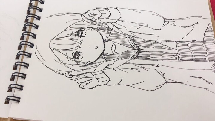 Drawing anime girls-Pencil drawing - Bilibili