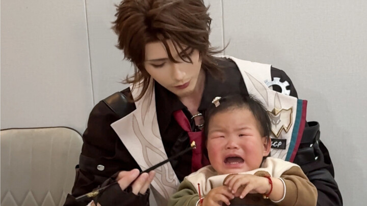 Just got home after filming, and now I have to take care of the kid…