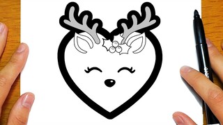 BELAJAR MELUKIS RUSA KUTUB UNTUK KRISMAS | Lukisan yang mudah