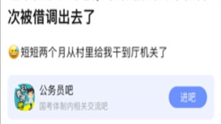 两个月从村里干到厅里了，但是是借调…