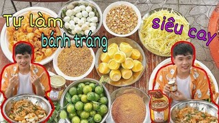 TỰ LÀM THAU BÁNH TRÁNG TRỘN SA TẾ CHÁY TỎI SIÊU TO KHỔNG LỒ