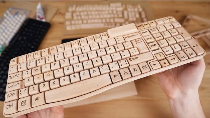 (Thủ công) diy cách làm ra bàn phím gỗ 🪵 tự làm bằng tay