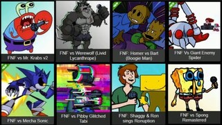 FNF New Mods This Week #2 | FNF vs Werewolf, Pibby Tabi, Simpson, Sponge, Mecha Sonic, Giant Spider