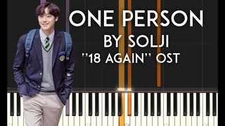 One Person [한사람] by 솔지 (Solji) Synthesia piano tutorial [18 Again OST ] with free sheet music