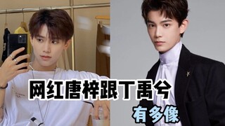 网红唐梓和丁禹兮有多像