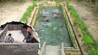 [Handicraft] A Jungle Swimming Pool Built by Two "primitive" Men