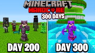 I Survived 300 Days in HARDCORE Minecraft...