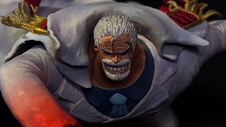 The figure recreates Garp destroying Beehive Island with one punch