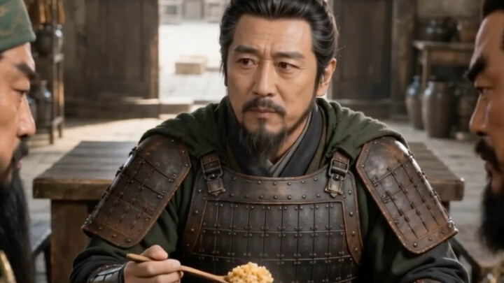 I made a sworn-brothers feast for Liu, Guan, and Zhang, but Lü Bu smashed my shop.