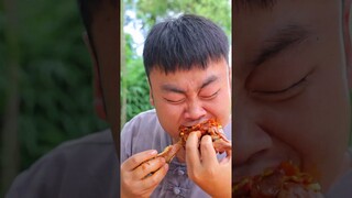 mukbang | Double pepper sauce | braised pork trotters | meat buns | village cooking