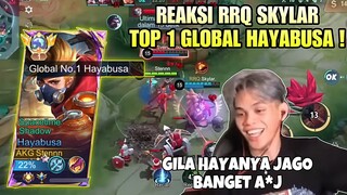 REAKSI RRQ SKYLAR LIHAT TOP 1 GLOBAL HAYABUSA ! Mobile Legends !