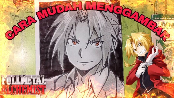 cara yg Sangat mudah menggambar anime full metal alchemist