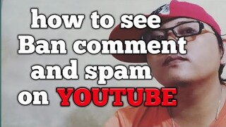 how to see ban comment and spam on youtube