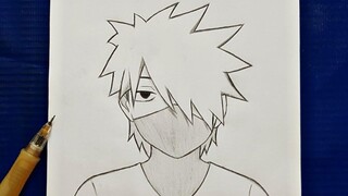 วิธีการวาด Kid Kakashi คาคาชิทีละขั้นตอน กวดวิชาง่าย