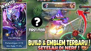 HAYABUSA LEMAH DI EARLY GAME ? PAKE ITEM INI ! MANIAC ! BUILD TERBARU HAYABUSA ! Mobile Legends !