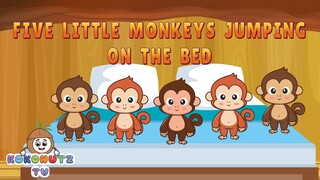 Five Little Monkeys Jumping on Bed Kids Nursery rhyme | KokonutzTV