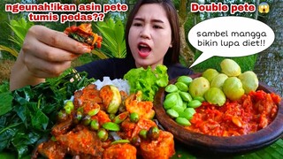 MAKAN LAUK KAMPUNG IKAN ASIN PETE TUMIS PEDAS SAMBEL MANGGA LALAPAN MENTAH JENGKOL MUDA PETAI