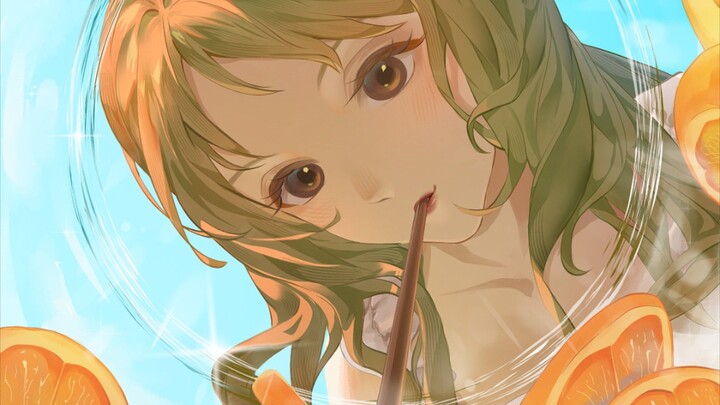 speed paint girl with orange🍊